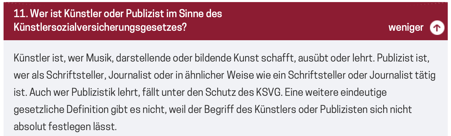 Künstlersozialabgabe: Wer ist Künstler?