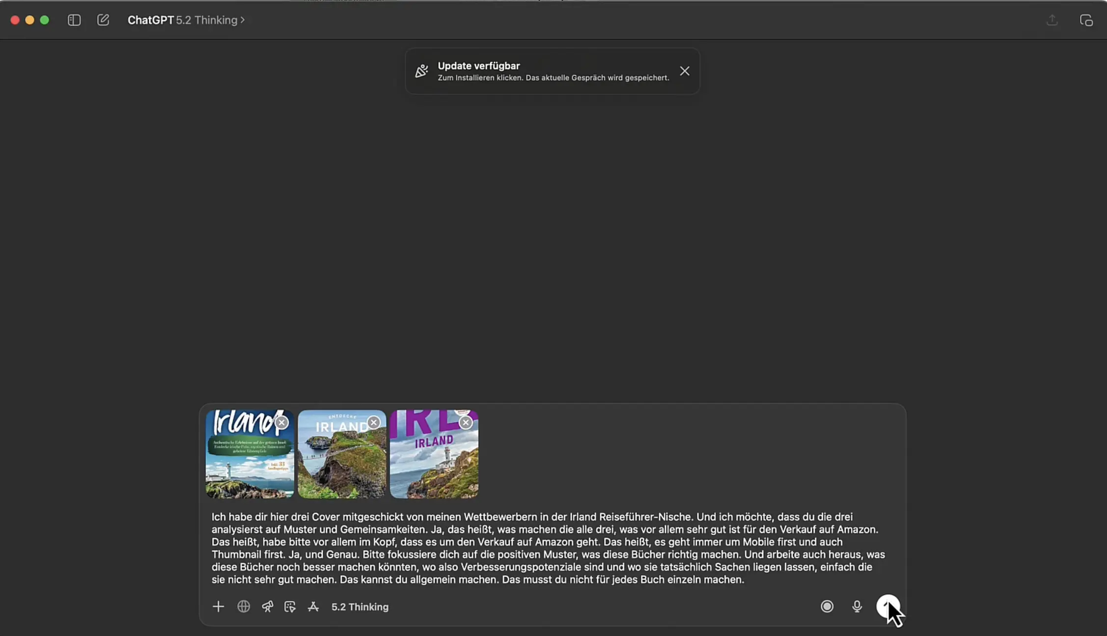 ChatGPT Eingabe Prompt mit Referenz Cover Bildern
